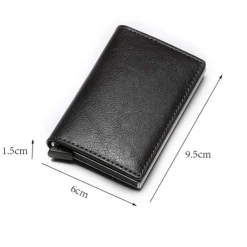 ID Credit Bank Card Holder Wallet Luxury Brand Men Anti Rfid Blocking Protected Magic Leather Slim Mini Small Money Wallets Case