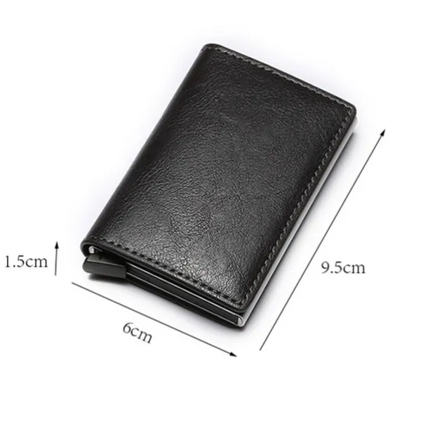 ID Credit Bank Card Holder Wallet Luxury Brand Men Anti Rfid Blocking Protected Magic Leather Slim Mini Small Money Wallets Case