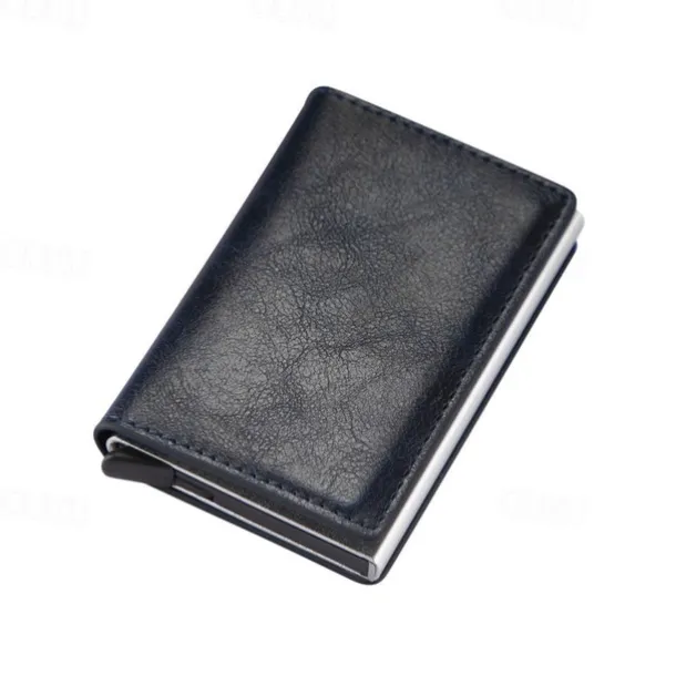 ID Credit Bank Card Holder Wallet Luxury Brand Men Anti Rfid Blocking Protected Magic Leather Slim Mini Small Money Wallets Case