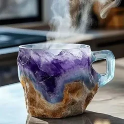 Imitation Mineral Crystal Coffee Mugs 2025 Colorful Resin Crystal - Elegant Christmas Gift for Home & Office, Ideal for Christmas