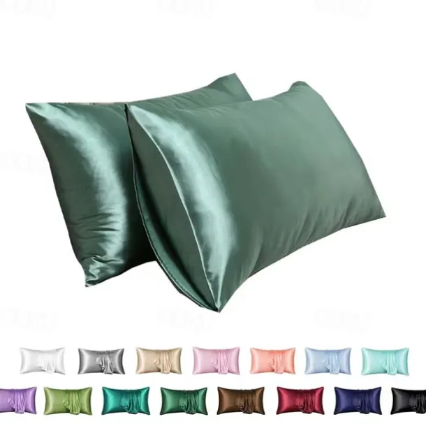 Imitation Silk Solid Color Pillowcase Envelope Pillowcase