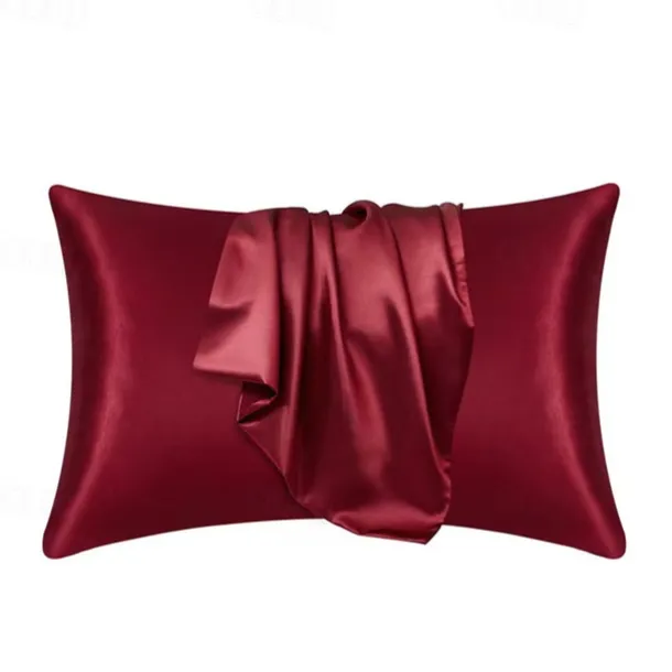 Imitation Silk Solid Color Pillowcase Envelope Pillowcase