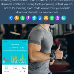 iMosi E430 Smart Watch 1.39 inch Smartwatch Fitness Running Watch Bluetooth ECG+PPG Pedometer Call Reminder Compatible with Android iOS Women Men Waterproof Media Control Message Reminder IP68 44mm