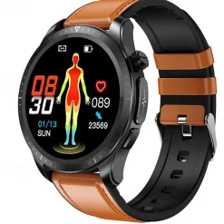iMosi E420 Smart Watch 1.39 inch Smartwatch Fitness Running Watch Bluetooth ECG+PPG Temperature Monitoring Pedometer Compatible with Android iOS Women Men Long Standby Waterproof Media Control IP68