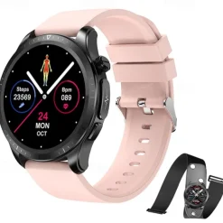 iMosi E420 Smart Watch 1.39 inch Smartwatch Fitness Running Watch Bluetooth ECG+PPG Temperature Monitoring Pedometer Compatible with Android iOS Women Men Long Standby Waterproof Media Control IP68