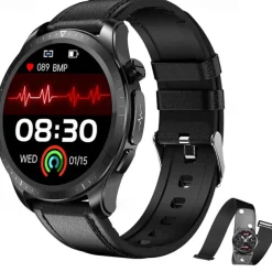 iMosi E420 Smart Watch 1.39 inch Smartwatch Fitness Running Watch Bluetooth ECG+PPG Temperature Monitoring Pedometer Compatible with Android iOS Women Men Long Standby Waterproof Media Control IP68