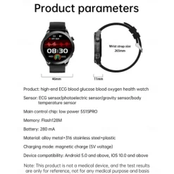 iMosi E420 Smart Watch 1.39 inch Smartwatch Fitness Running Watch Bluetooth ECG+PPG Temperature Monitoring Pedometer Compatible with Android iOS Women Men Long Standby Waterproof Media Control IP68