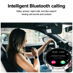 iMosi ECG PPG Women Smart Watch 1.27 inch Full Touch Screen Bluetooth Call Temperature Monitoring Pedometer Compatible with Android iOS Hands-Free Calls Waterproof IP68