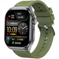 iMosi ET585 Smart Watch 2.04 inch Smartwatch Fitness Running Watch Bluetooth ECG+PPG Temperature Monitoring Pedometer Compatible with Android iOS Women Men Hands-Free Calls Waterproof Media Control