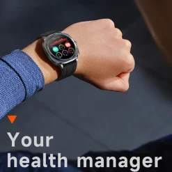 iMosi ET492 Smart Watch 1.43 inch Smartwatch Fitness Running Watch Bluetooth ECG+PPG Temperature Monitoring Pedometer Compatible with Android iOS Women Men Hands-Free Calls Waterproof Media Control