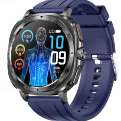 iMosi ET492 Smart Watch 1.43 inch Smartwatch Fitness Running Watch Bluetooth ECG+PPG Temperature Monitoring Pedometer Compatible with Android iOS Women Men Hands-Free Calls Waterproof Media Control