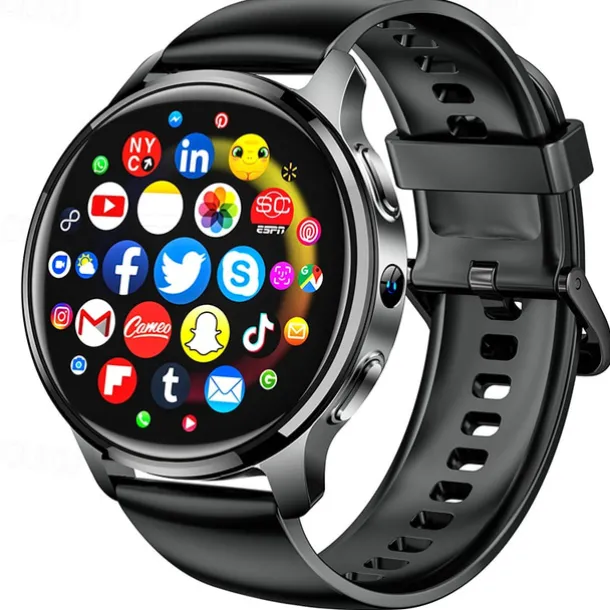 iMosi P68 Smart Watch 1.51 inch 4G LTE Cellular Smartwatch Phone 4G Pedometer Call Reminder Heart Rate Monitor Compatible with Smartphone Men GPS Hands-Free Calls Waterproof IP 67 46mm Watch Case