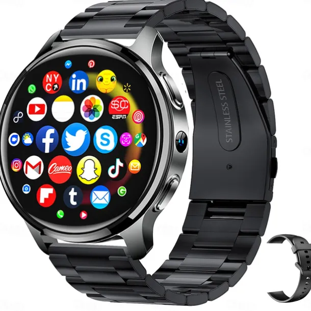 iMosi P68 Smart Watch 1.51 inch 4G LTE Cellular Smartwatch Phone 4G Pedometer Call Reminder Heart Rate Monitor Compatible with Smartphone Men GPS Hands-Free Calls Waterproof IP 67 46mm Watch Case