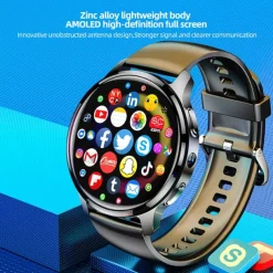 iMosi P68 Smart Watch 1.51 inch 4G LTE Cellular Smartwatch Phone 4G Pedometer Call Reminder Heart Rate Monitor Compatible with Smartphone Men GPS Hands-Free Calls Waterproof IP 67 46mm Watch Case