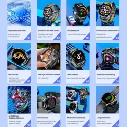 iMosi P68 Smart Watch 1.51 inch 4G LTE Cellular Smartwatch Phone 4G Pedometer Call Reminder Heart Rate Monitor Compatible with Smartphone Men GPS Hands-Free Calls Waterproof IP 67 46mm Watch Case