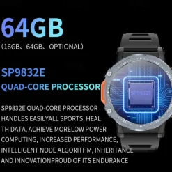 iMosi PG999 Smart Watch 1.54 inch 4G LTE Cellular Smartwatch Phone 4G Pedometer Call Reminder Heart Rate Monitor Compatible with Null Men GPS Long Standby Hands-Free Calls IP 67 43mm Watch Case