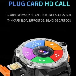 iMosi PG999 Smart Watch 1.54 inch 4G LTE Cellular Smartwatch Phone 4G Pedometer Call Reminder Heart Rate Monitor Compatible with Null Men GPS Long Standby Hands-Free Calls IP 67 43mm Watch Case