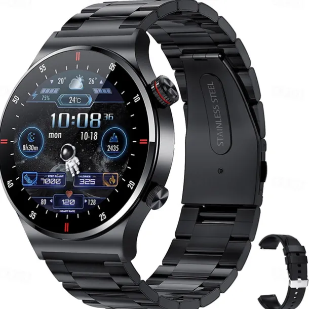 iMosi QW32 Smart Watch 1.28 inch Smartwatch Fitness Running Watch Bluetooth ECG+PPG Pedometer Call Reminder Compatible with Android iOS Women Men Hands-Free Calls Waterproof Media Control IP 67 46mm