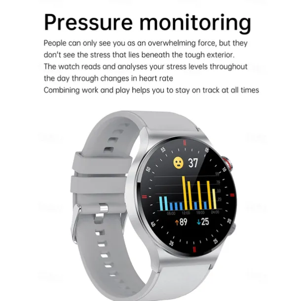 iMosi QW32 Smart Watch 1.28 inch Smartwatch Fitness Running Watch Bluetooth ECG+PPG Pedometer Call Reminder Compatible with Android iOS Women Men Hands-Free Calls Waterproof Media Control IP 67 46mm