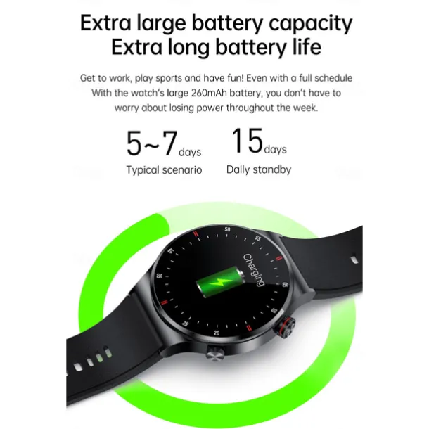 iMosi QW32 Smart Watch 1.28 inch Smartwatch Fitness Running Watch Bluetooth ECG+PPG Pedometer Call Reminder Compatible with Android iOS Women Men Hands-Free Calls Waterproof Media Control IP 67 46mm