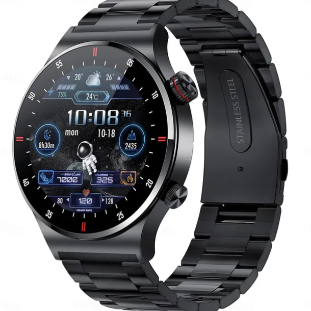 iMosi QW32 Smart Watch 1.28 inch Smartwatch Fitness Running Watch Bluetooth ECG+PPG Pedometer Call Reminder Compatible with Android iOS Women Men Hands-Free Calls Waterproof Media Control IP 67 46mm