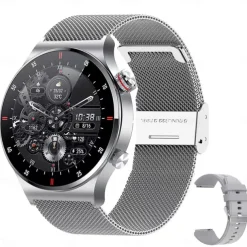 iMosi QW32 Smart Watch 1.28 inch Smartwatch Fitness Running Watch Bluetooth ECG+PPG Pedometer Call Reminder Compatible with Android iOS Women Men Hands-Free Calls Waterproof Media Control IP 67 46mm