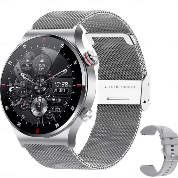 iMosi QW32 Smart Watch 1.28 inch Smartwatch Fitness Running Watch Bluetooth ECG+PPG Pedometer Call Reminder Compatible with Android iOS Women Men Hands-Free Calls Waterproof Media Control IP 67 46mm