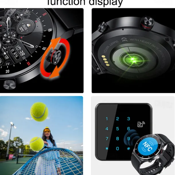 iMosi QW32 Smart Watch 1.28 inch Smartwatch Fitness Running Watch Bluetooth ECG+PPG Pedometer Call Reminder Compatible with Android iOS Women Men Hands-Free Calls Waterproof Media Control IP 67 46mm