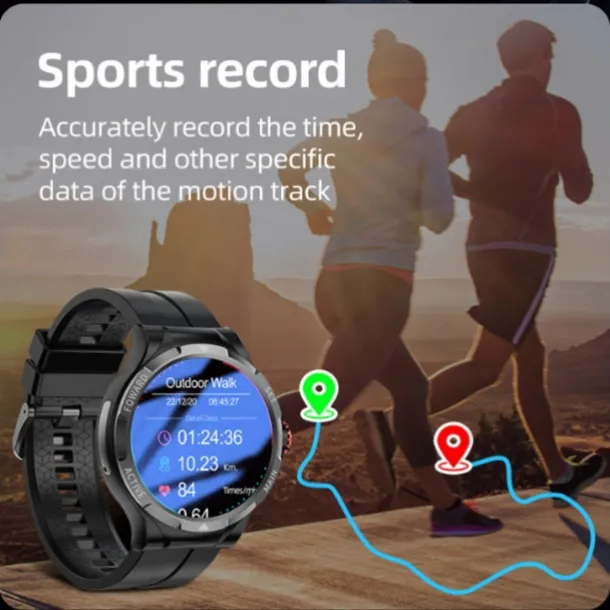 iMosi V10 Smart Watch 1.43 inch Smartwatch Fitness Running Watch 4G Pedometer Call Reminder Activity Tracker Compatible with Smartphone Men Waterproof Long Standby Hands-Free Calls IP 67 47mm Watch