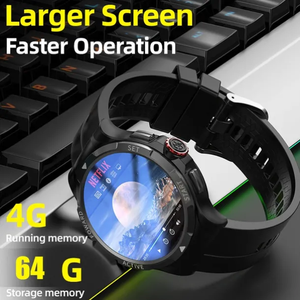 iMosi V10 Smart Watch 1.43 inch Smartwatch Fitness Running Watch 4G Pedometer Call Reminder Activity Tracker Compatible with Smartphone Men Waterproof Long Standby Hands-Free Calls IP 67 47mm Watch