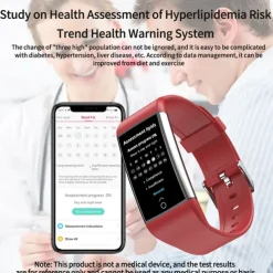 Imsoi 1.47-inch IPS Screen Blood lipid Uric Acid Blood Glucose ECG Blood Pressure Health Smart Watch Temperature Monitoring Pedometer Call Reminder Compatible with Android iOS Women Men Waterproof