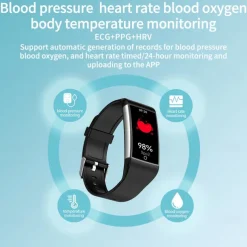 Imsoi 1.47-inch IPS Screen Blood lipid Uric Acid Blood Glucose ECG Blood Pressure Health Smart Watch Temperature Monitoring Pedometer Call Reminder Compatible with Android iOS Women Men Waterproof