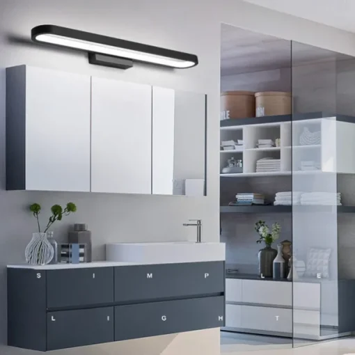 15.6in 23.5in 31.2in Modern and Minimalist Led Wall Lamp Living Room Bedroom Bathroom Dressing Table Black Coffee Mirror Front lamp AC220V AC110V