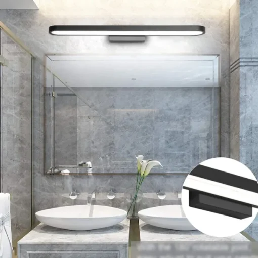 15.6in 23.5in 31.2in Modern and Minimalist Led Wall Lamp Living Room Bedroom Bathroom Dressing Table Black Coffee Mirror Front lamp AC220V AC110V