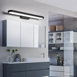 15.6in 23.5in 31.2in Modern and Minimalist Led Wall Lamp Living Room Bedroom Bathroom Dressing Table Black Coffee Mirror Front lamp AC220V AC110V