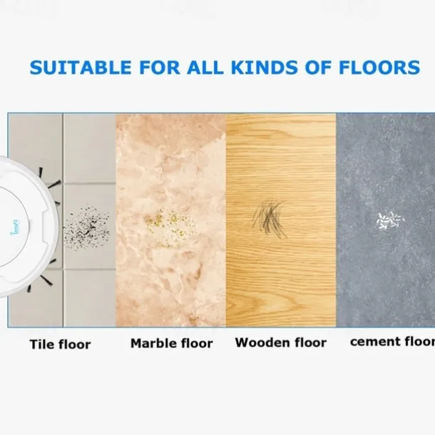 3-in-1 Auto Sweeping Robot 1800PA Strong Suction Smart Floor CleanerRechargeable Smart Sweeping Robot Dry Wet Sweeping Vacuum Cleaner Strong Suction Robot Cleaner for Home