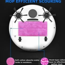 3-in-1 Auto Sweeping Robot 1800PA Strong Suction Smart Floor CleanerRechargeable Smart Sweeping Robot Dry Wet Sweeping Vacuum Cleaner Strong Suction Robot Cleaner for Home