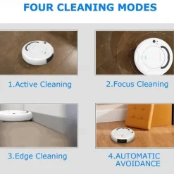 3-in-1 Auto Sweeping Robot 1800PA Strong Suction Smart Floor CleanerRechargeable Smart Sweeping Robot Dry Wet Sweeping Vacuum Cleaner Strong Suction Robot Cleaner for Home