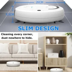 3-in-1 Auto Sweeping Robot 1800PA Strong Suction Smart Floor CleanerRechargeable Smart Sweeping Robot Dry Wet Sweeping Vacuum Cleaner Strong Suction Robot Cleaner for Home