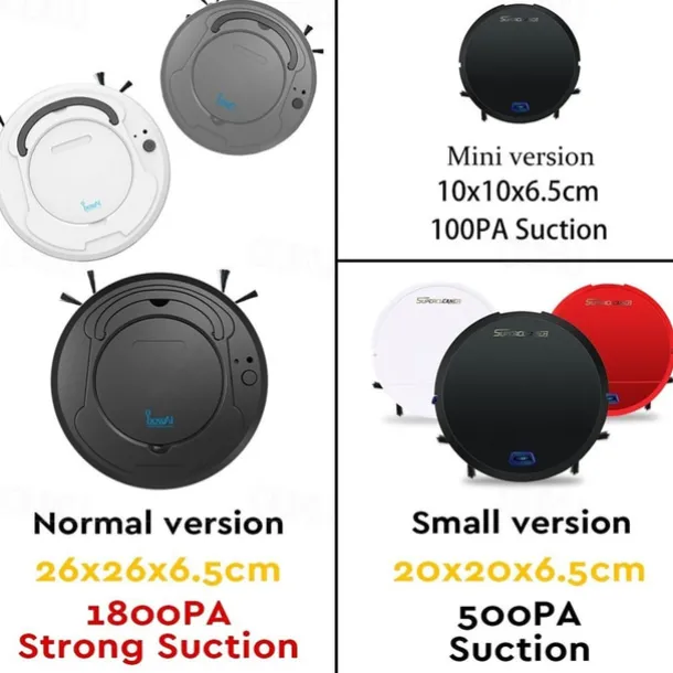 3-in-1 Auto Sweeping Robot 1800PA Strong Suction Smart Floor CleanerRechargeable Smart Sweeping Robot Dry Wet Sweeping Vacuum Cleaner Strong Suction Robot Cleaner for Home