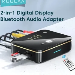 2in1 Bluetooth 5.0 Receiver Transmitter FM Stereo AUX 3.5mm Jack RCA Optical Handsfree Call NFC Wireless Bluetooth Audio Adapter TV