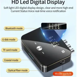 2in1 Bluetooth 5.0 Receiver Transmitter FM Stereo AUX 3.5mm Jack RCA Optical Handsfree Call NFC Wireless Bluetooth Audio Adapter TV