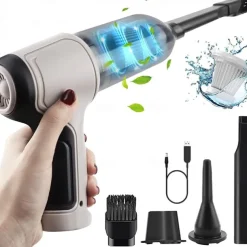 3-in-1 Handheld Vacuum Cleaner Battery, Wireless Mini Handheld Vacuum Cleaner, Portable Car Vacuum Cleaner Wet and Dry with Washable Filter, Powerful Handheld Vacuum Cleaner for Car, Office