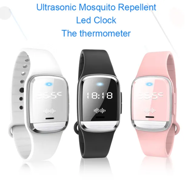 3-in-1 Intelligent Mosquito Repellent Watch – Ultrasonic Bracelet with Pedometer, Smart Anti-Mosquito Function for Indoor and Outdoor Use