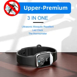 3-in-1 Intelligent Mosquito Repellent Watch – Ultrasonic Bracelet with Pedometer, Smart Anti-Mosquito Function for Indoor and Outdoor Use