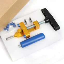 2-in-1 Manual Glass & Tile Cutter with Diamond Roller Wheel - Precision Cutting Tool for DIY & Construction, Adjustable Metal Base & Clamps, Lightweight Portable Design