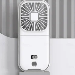 5-in-1 Mini Portable Fan – Foldable Wearable USB Fan with 3000mAh Battery, 4 Speeds for Neck, Handheld, or Desk Use