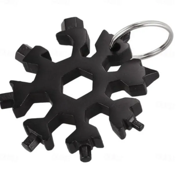 18-in-1 Snowflake Multi Tool Xmas Stainless Steel Snowflake Bottle Opener/Flat Cross Screwdriver Kit/Wrench Durable and Portable to Take Great Christmas gift