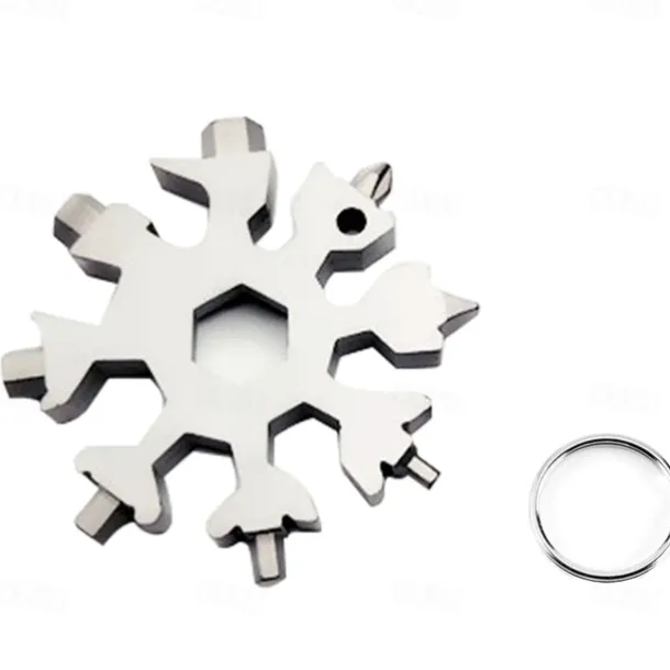 18-in-1 Snowflake Multi Tool Xmas Stainless Steel Snowflake Bottle Opener/Flat Cross Screwdriver Kit/Wrench Durable and Portable to Take Great Christmas gift
