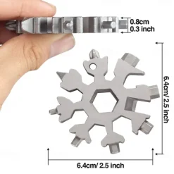 18-in-1 Snowflake Multi Tool Xmas Stainless Steel Snowflake Bottle Opener/Flat Cross Screwdriver Kit/Wrench Durable and Portable to Take Great Christmas gift